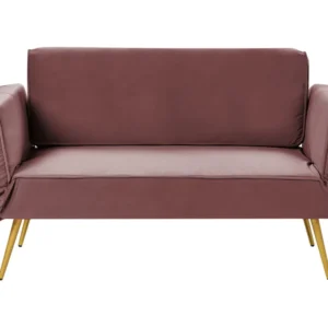 Velvet Sofa Bed Pink SAARELA