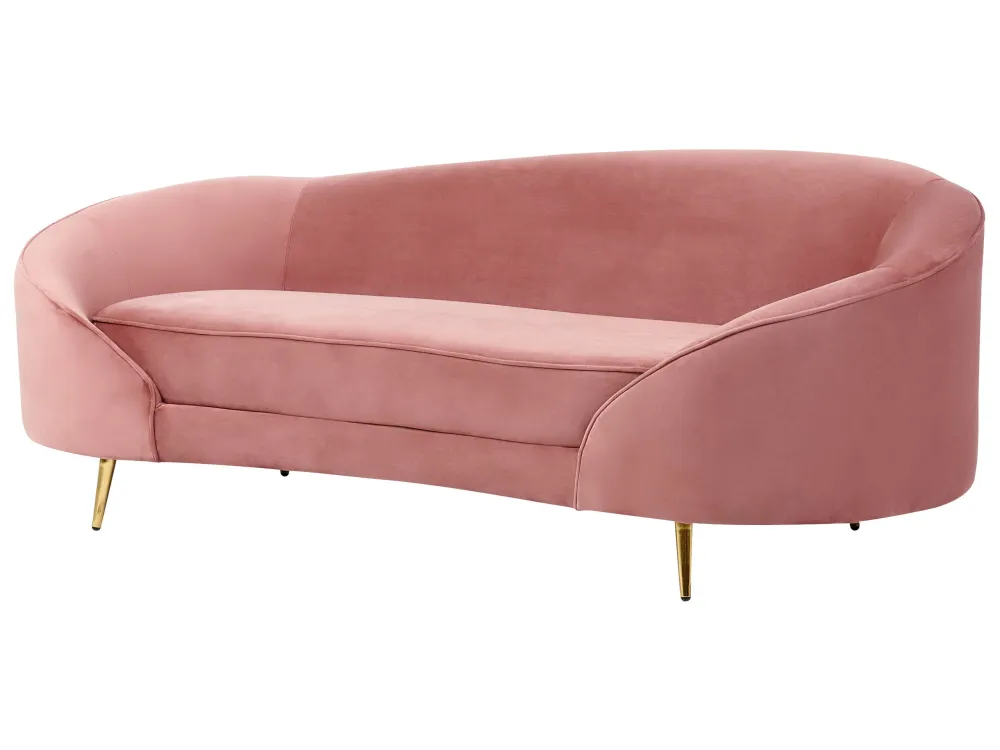 Velvet Sofa Pastel Pink SAVAR