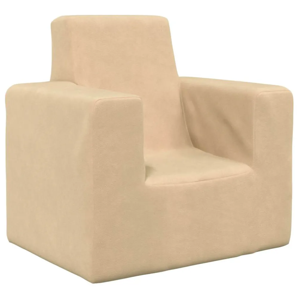 Armário Baixo Sofá infantil pelúcia macia cor creme