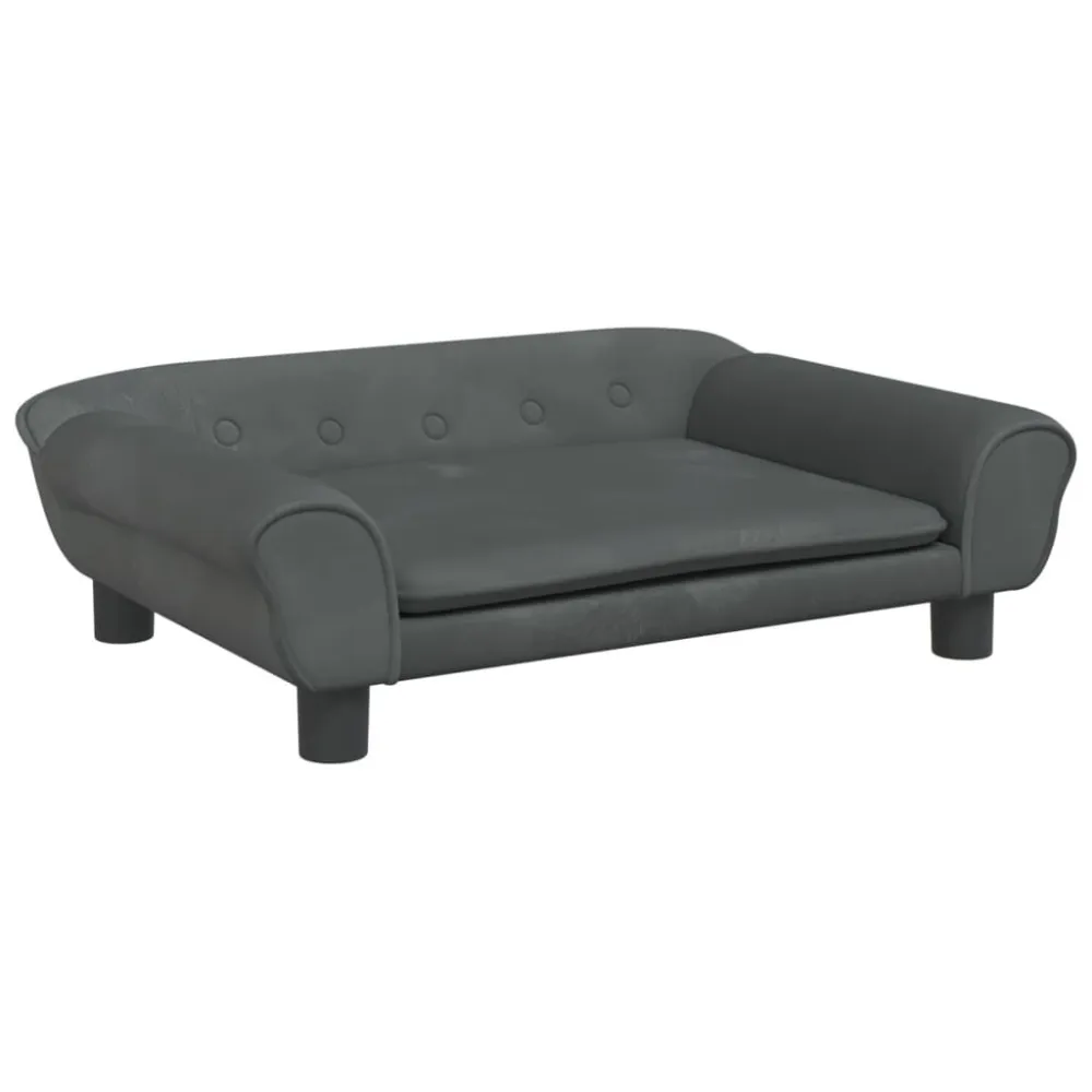 Sofá infantil 70x45x26 cm veludo cinzento-escuro com 2 Anos de Garantia
