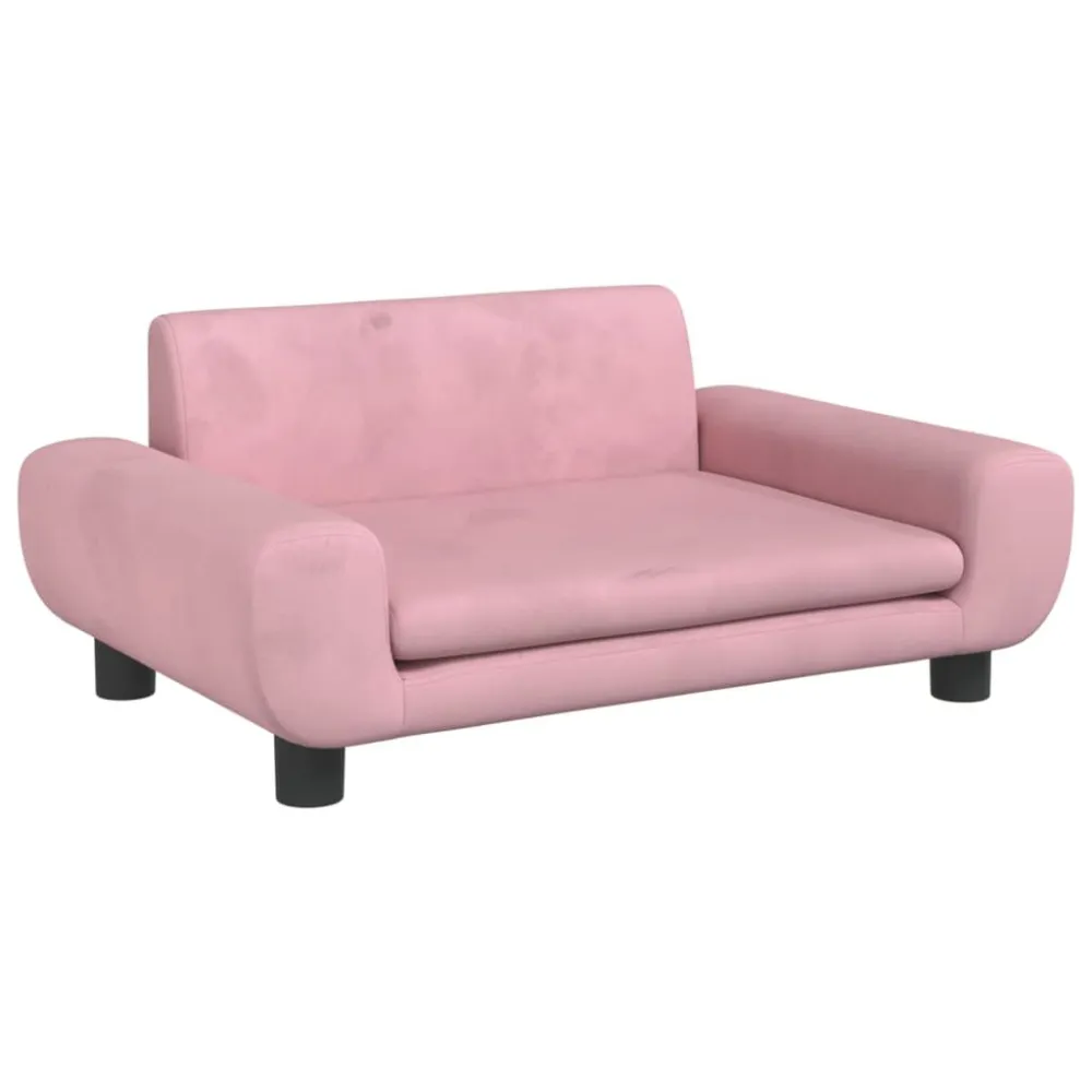 Sofá infantil 70x45x33 cm veludo rosa Crescendo com Crianç