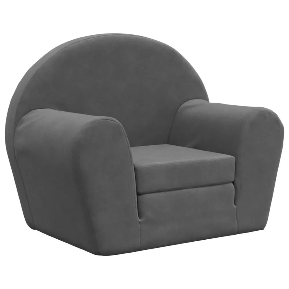 Sofá-cama infantil pelúcia macia antracite para Gêmeos