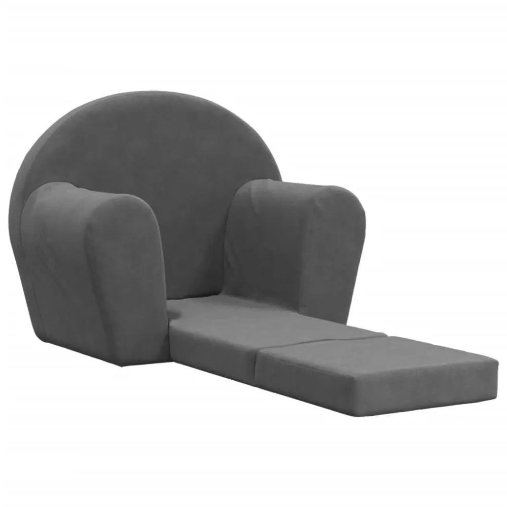 Sofá-cama infantil pelúcia macia antracite para Gêmeos