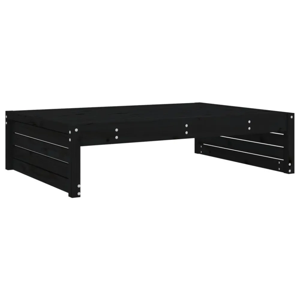 Apoio de pés para jardim 120x80 cm pinho maciço preto | Montagem Fácil e Rápida