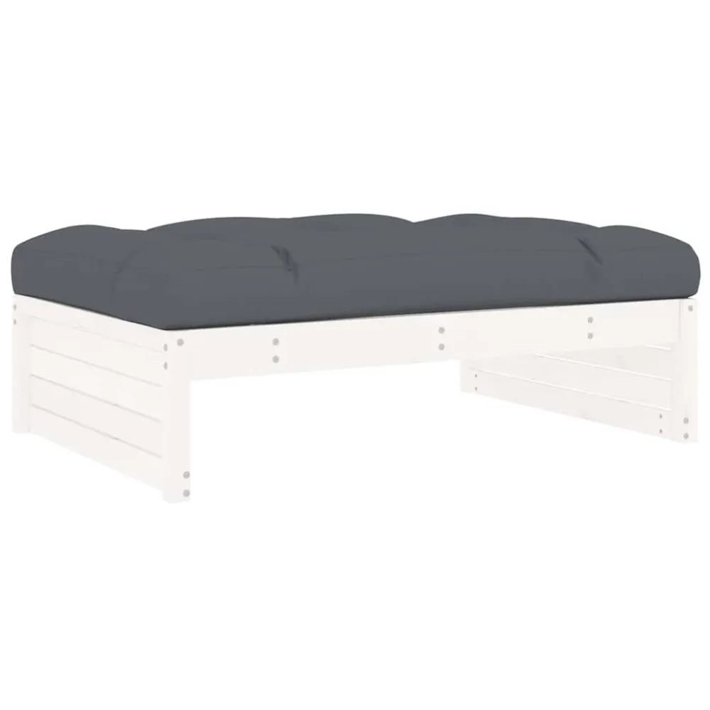 Banco de Jardim Apoio de pés para jardim 120x80 cm pinho maciço branco