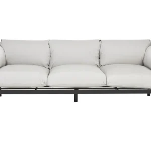 Banco de Jardim Outdoor Upholstered Sofa Garden Sofa ESPERIA Aluminium Grey 3 Seater