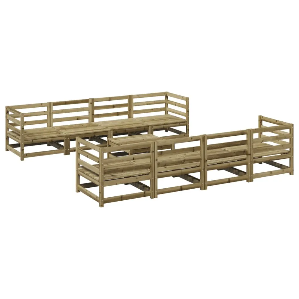 Banco de Jardim 9 pcs conjunto sofás jardim madeira de pinho impregnada