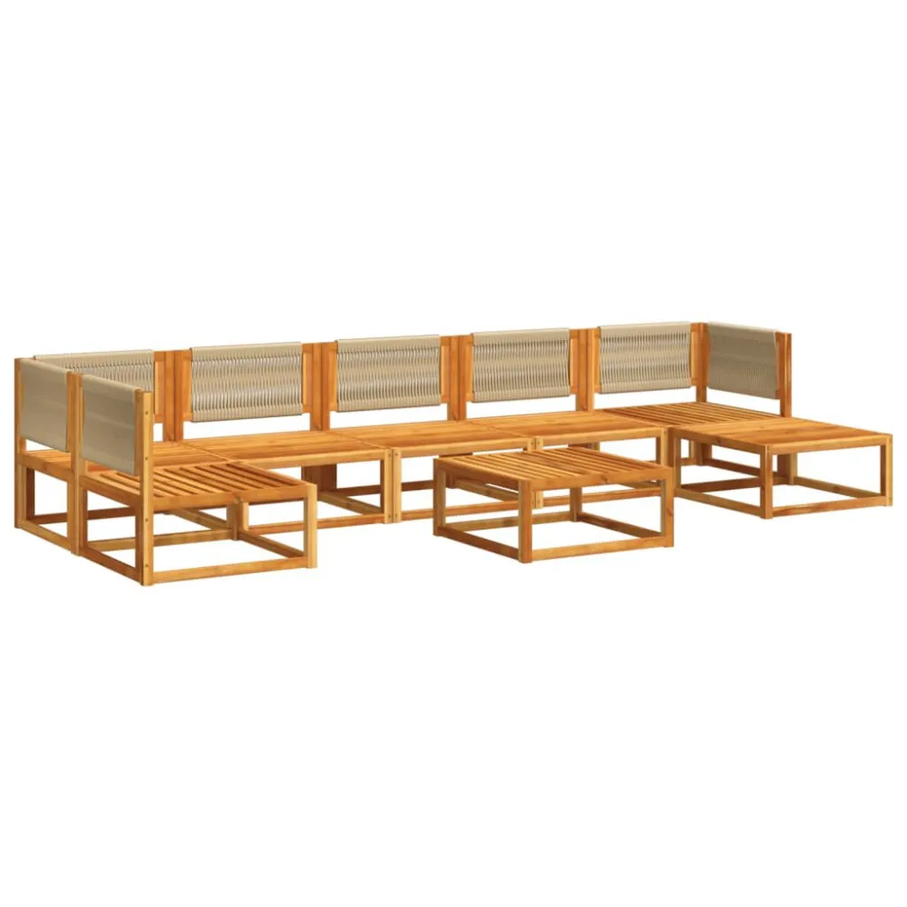 Banco de Jardim 8 pcs conjunto de sofás de jardim com almofadões acácia maciç