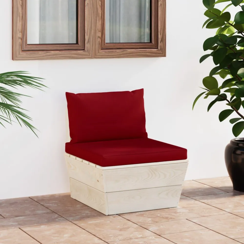 Banco de Jardim Sofá de centro paletes para jardim com almofadões abeto impreg.