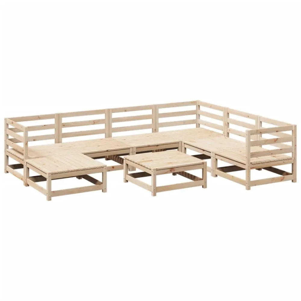 Cadeira de Balanço 8 pcs conjunto sofás de jardim pinho maciço