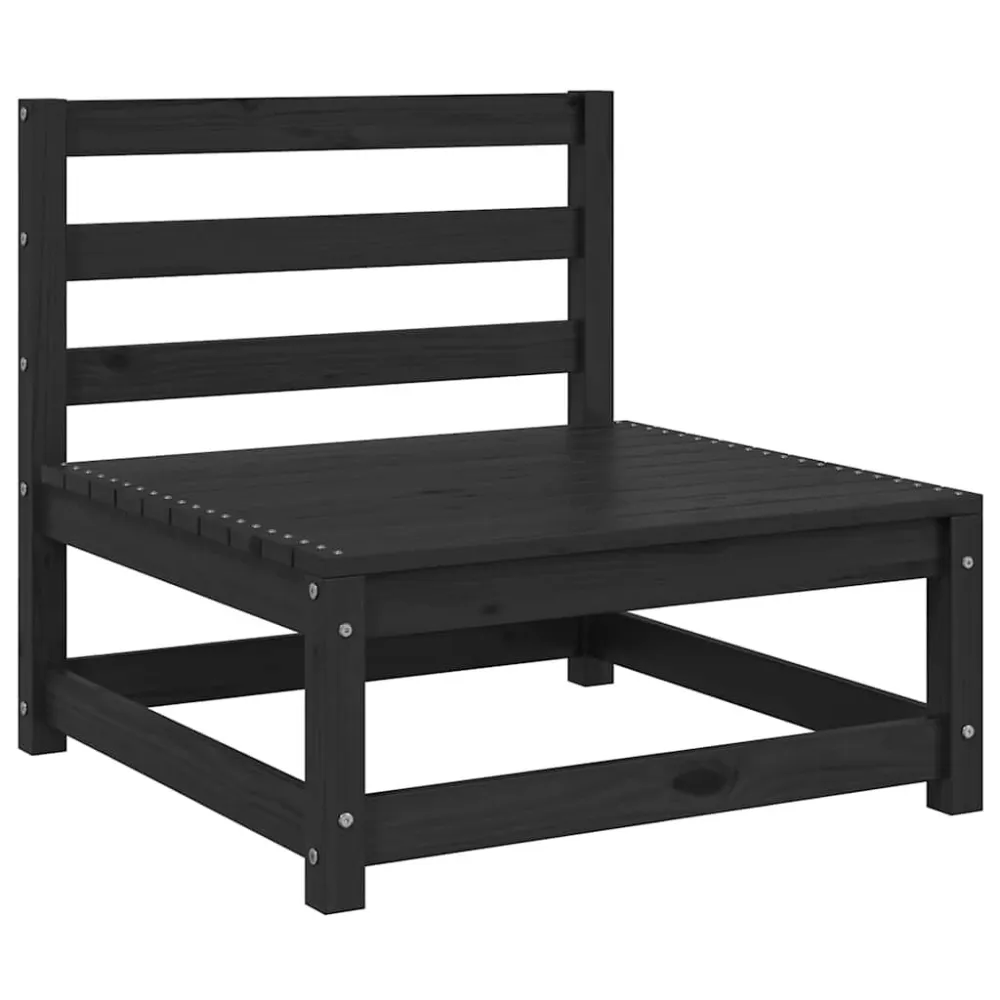 Cadeira de Jardim Sofás de centro para jardim 3 pcs madeira de pinho maciço preto