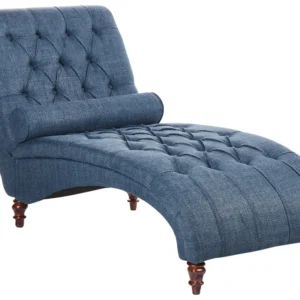 Chaise-longue em tecido azul MURET Dobrável e Portátil