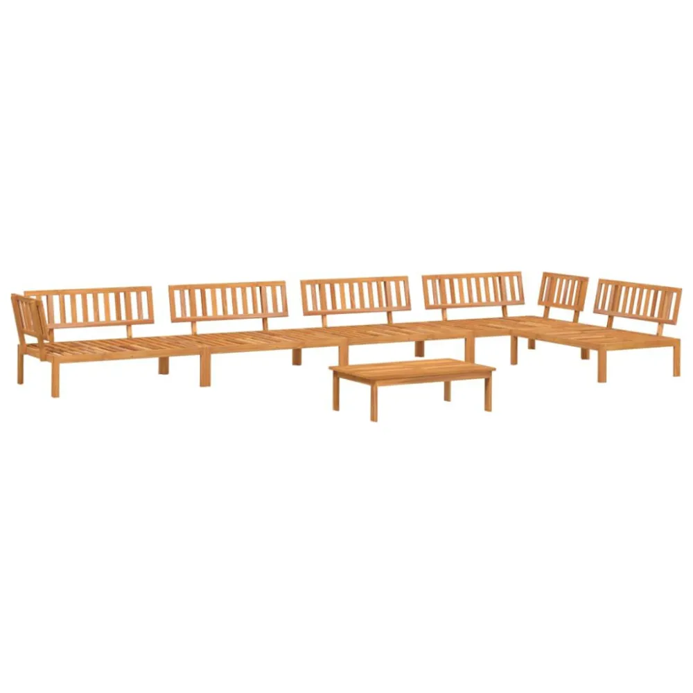 Conjunto Completo de 6 pcs conjunto de móveis de paletes para jardim acácia maciç