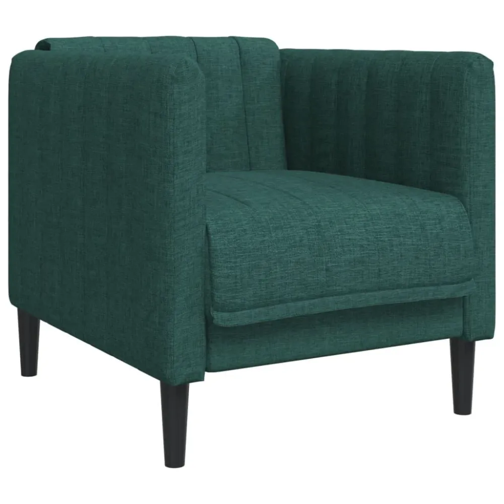 Conjunto Completo de Poltrona tecido verde-escuro