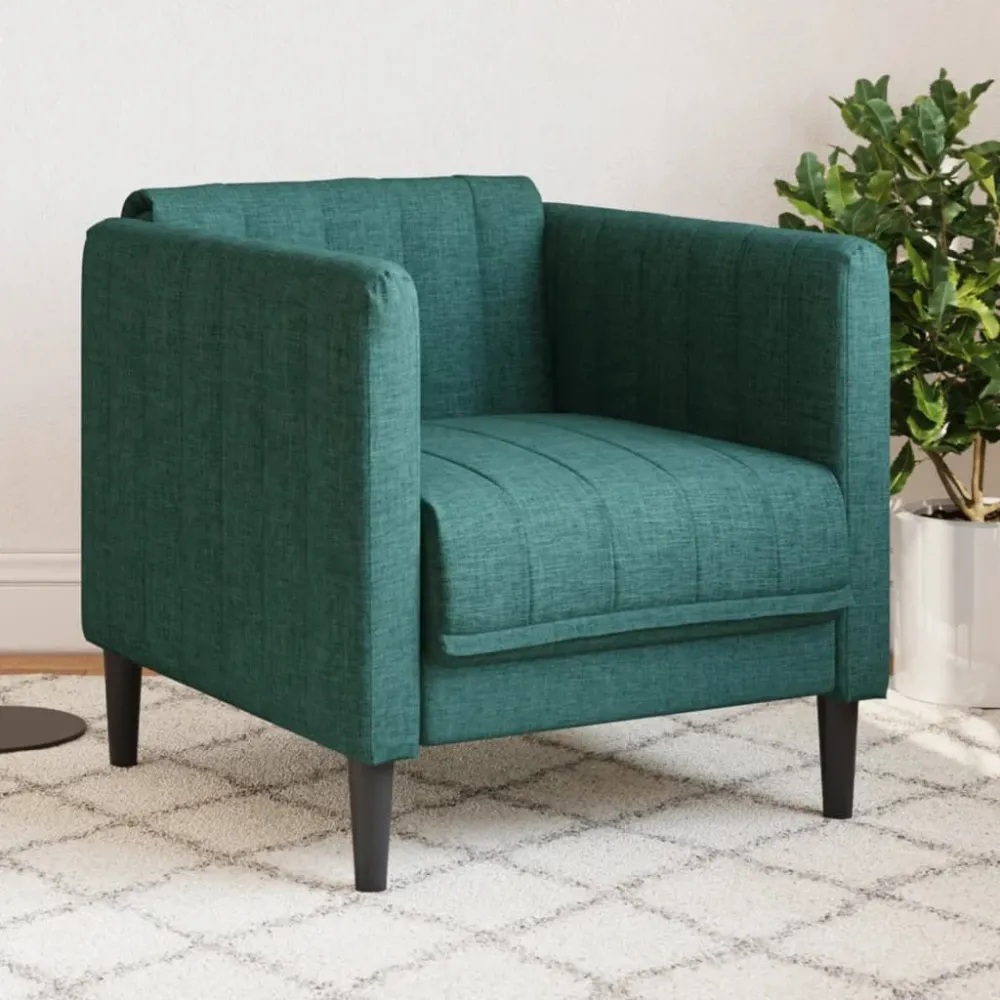 Conjunto Completo de Poltrona tecido verde-escuro