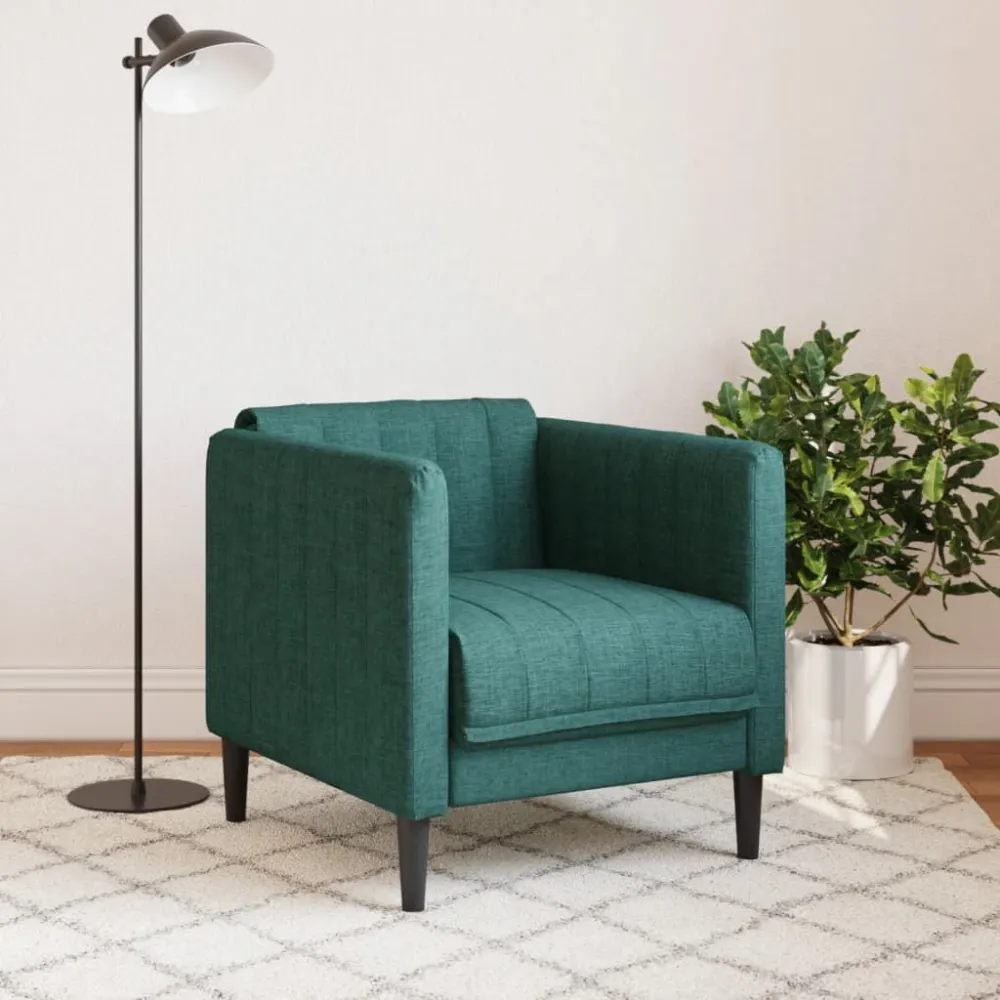 Conjunto Completo de Poltrona tecido verde-escuro