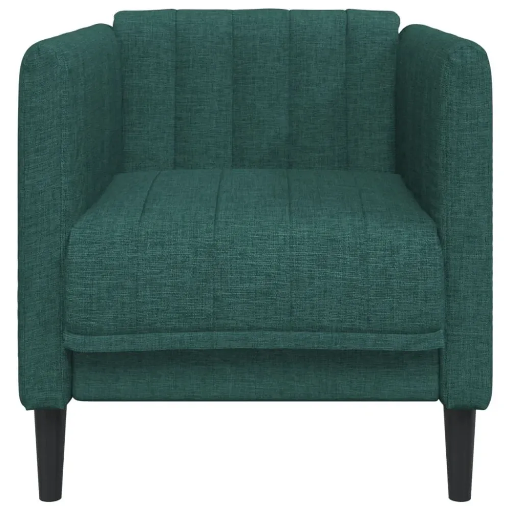 Conjunto Completo de Poltrona tecido verde-escuro