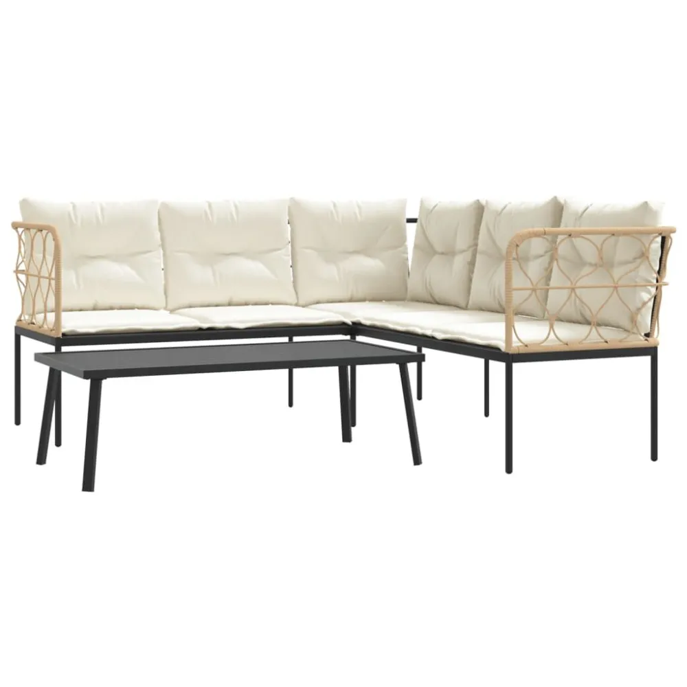 Conjunto de sofás de jardim com almofadões ço/textilene preto Dobrável e Portátil