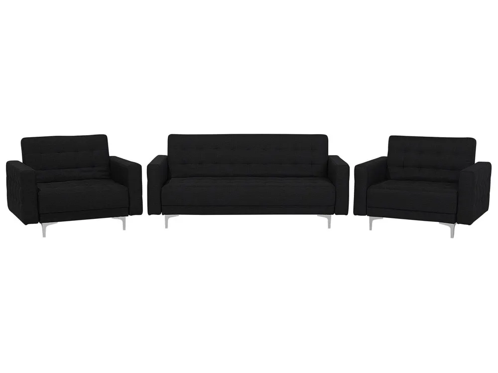 Design Ergonômico e Confortável Conjunto de sofás reclináveis com 5 lugares em tecido cinzento grafite ABERDEEN