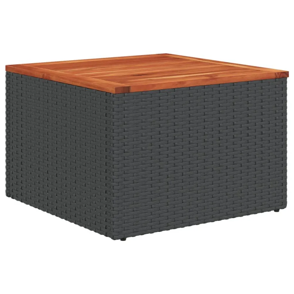 Design Ergonômico e Confortável 7 pcs conjunto de sofás para jardim com almofadões vime PE preto