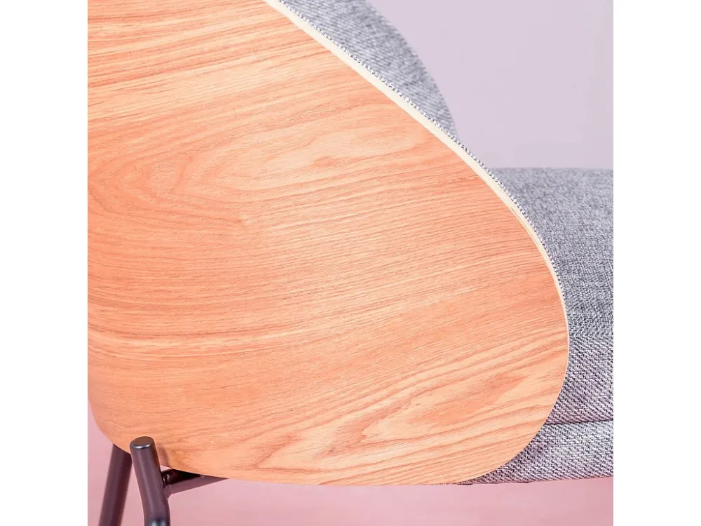 Design Ergonômico e Confortável Poltrona rústica com madeira de freixo genuíno - Earth - Cinza