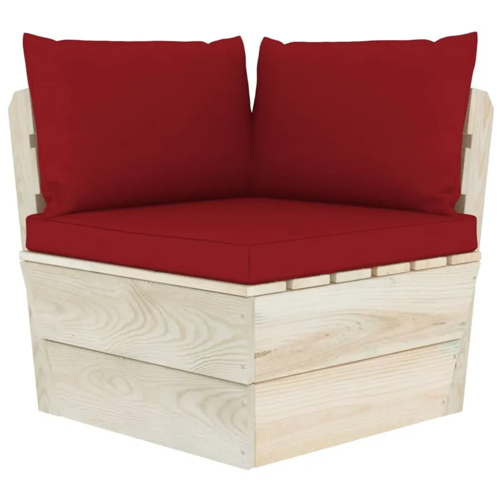 Design Ergonômico e Confortável Sofá de canto paletes para jardim com almofadões abeto impreg.