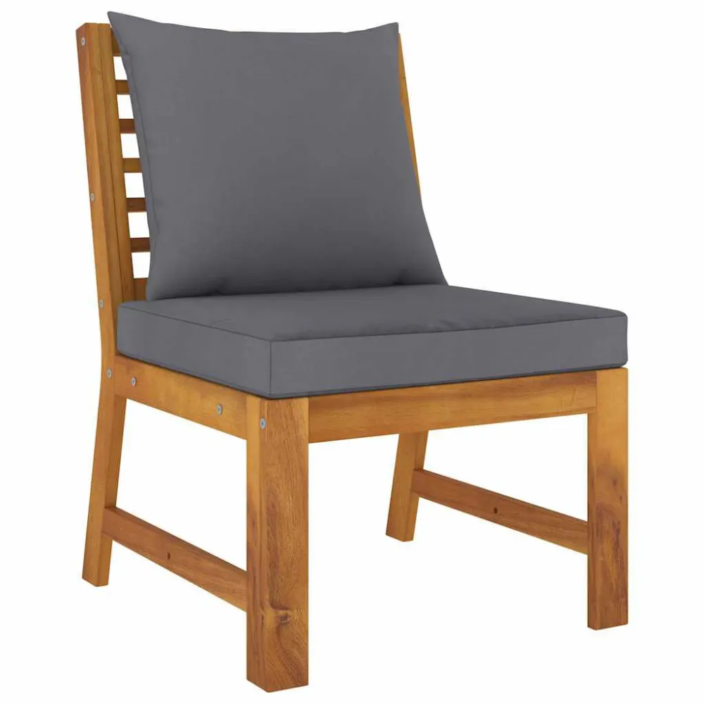 Design Ergonômico e Confortável Sofá centro seccional + almofadão cinzento-escuro acácia maciç