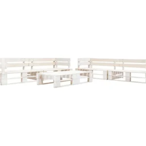 Design Ergonômico e Confortável Sofás de paletes para jardim 6 peças madeira branco