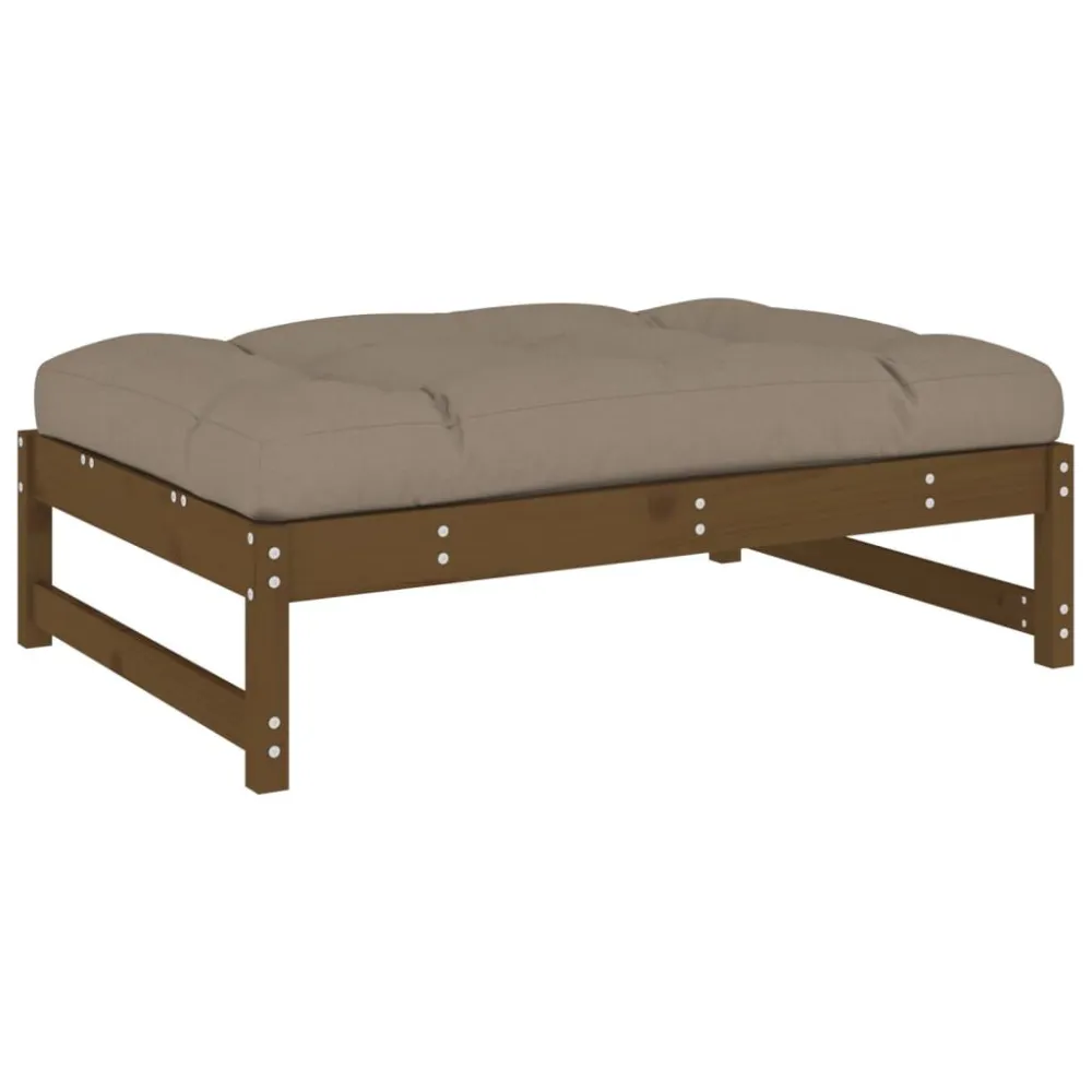 Espreguiçadeira de Exterior Apoio de pés para jardim 120x80 cm pinho maciço castanho-mel