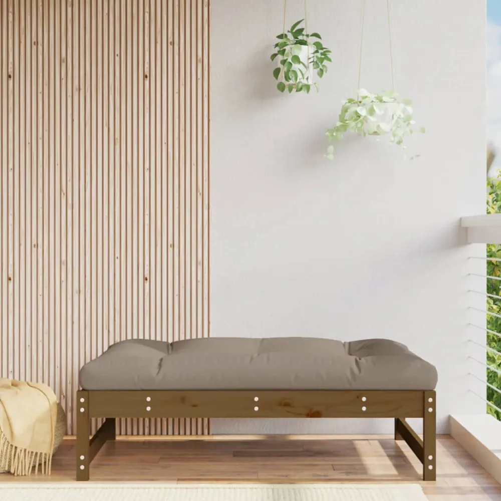 Espreguiçadeira de Exterior Apoio de pés para jardim 120x80 cm pinho maciço castanho-mel