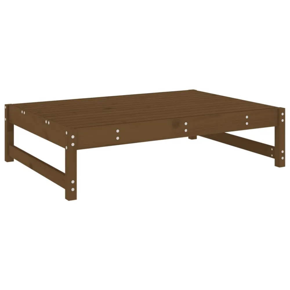 Espreguiçadeira de Exterior Apoio de pés para jardim 120x80 cm pinho maciço castanho-mel