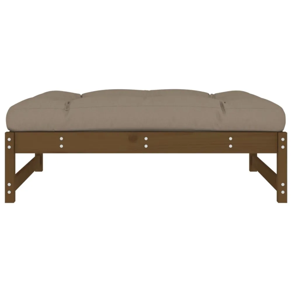 Espreguiçadeira de Exterior Apoio de pés para jardim 120x80 cm pinho maciço castanho-mel