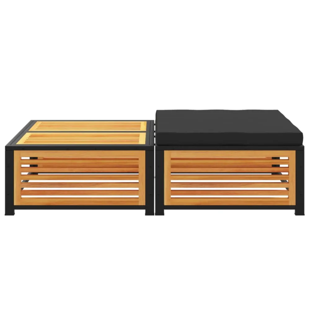 Mesa de jardim com banco madeira de acácia maciç em Ferro Forjado