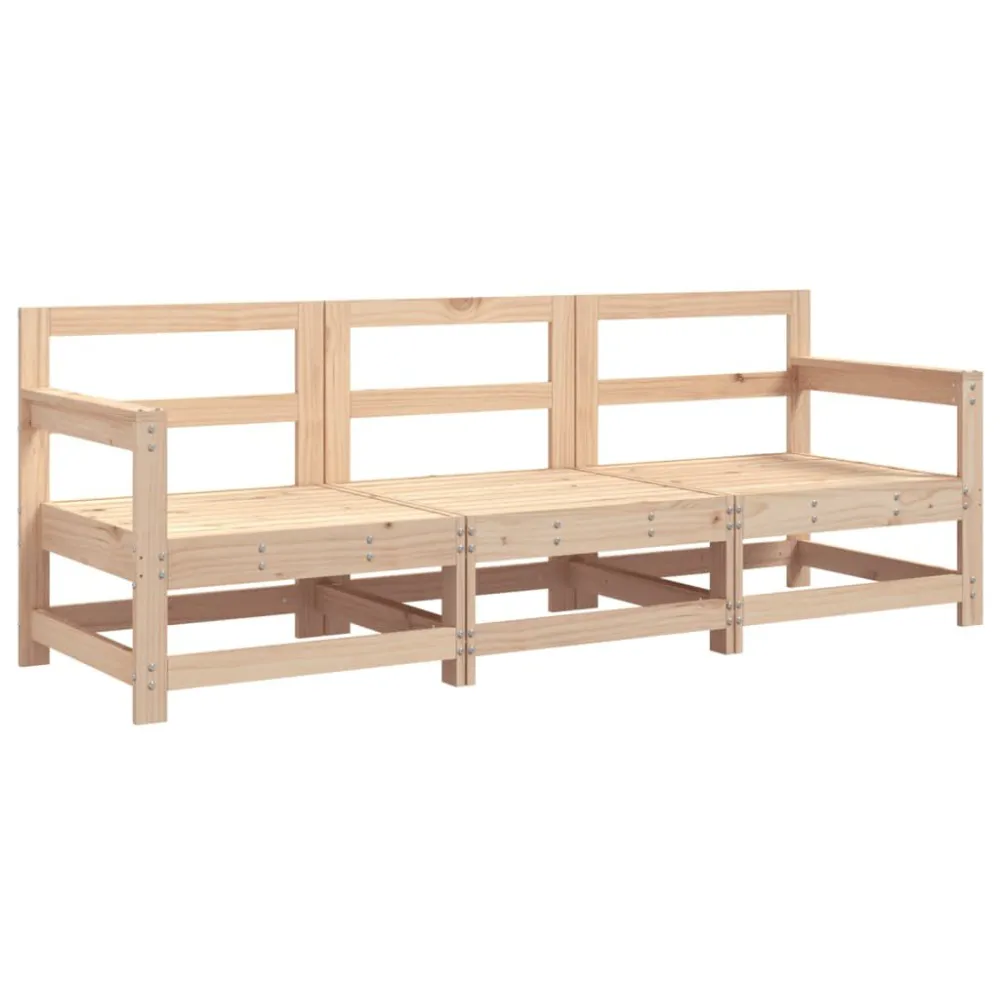 3 pcs conjunto lounge de jardim madeira de pinho maciç para Piscina e Jardim