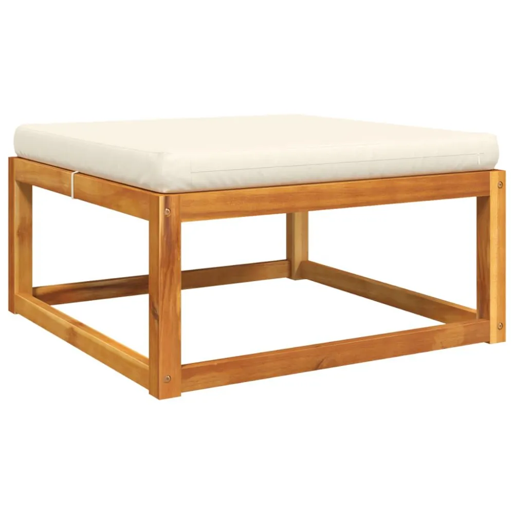 3 pcs conjunto de sofás de jardim com almofadões acácia maciç com Encosto Ajustável