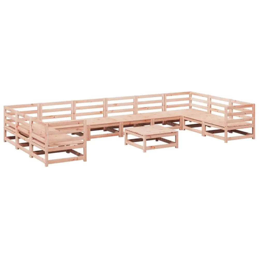 11 pcs conjunto sofás jardim madeira abeto-de-douglas com Estrutura em Alumínio