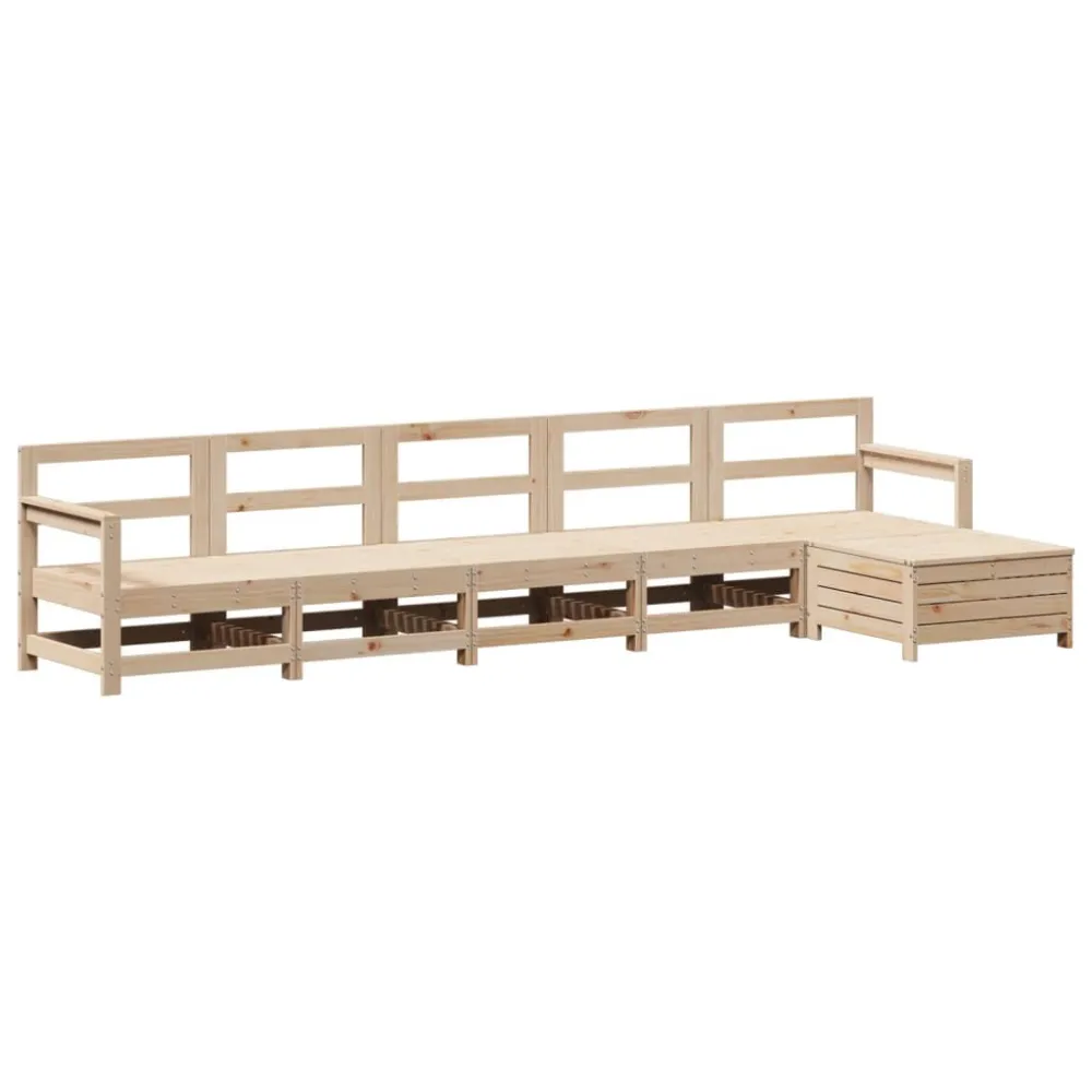 6 pcs conjunto sofás de jardim madeira de pinho maciç para Piscina e Jardim
