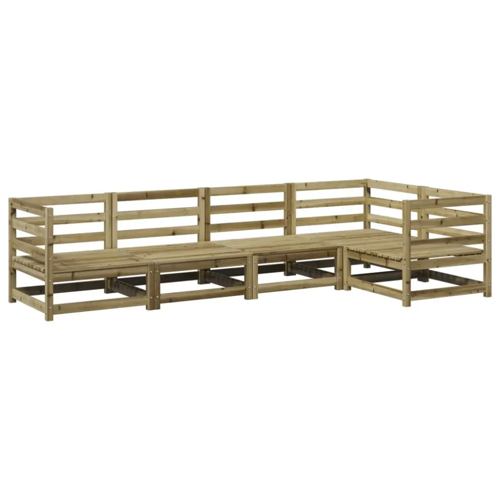 5 pcs conjunto de sofás para jardim madeira de pinho impregnada para Relaxamento ao Ar Livre
