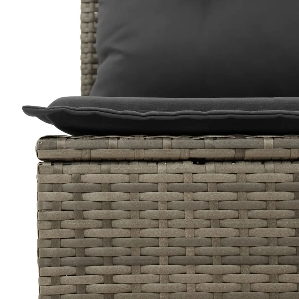 Poltrona de Rattan 11 pcs conjunto sofás de jardim com almofadões vime PE preto