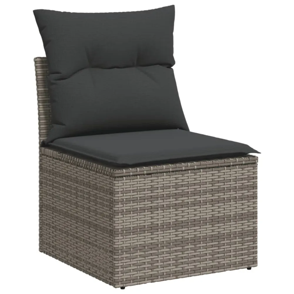 Poltrona de Rattan 11 pcs conjunto sofás de jardim com almofadões vime PE preto