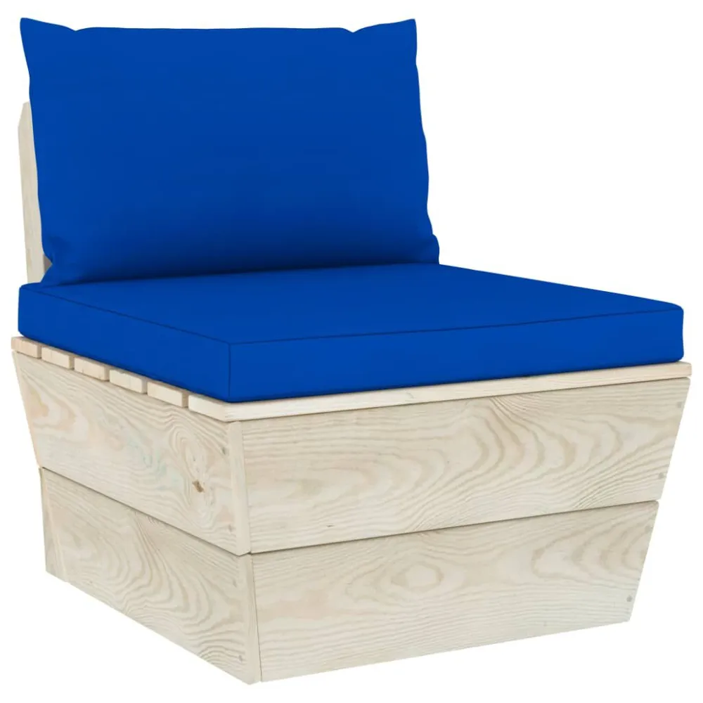 Poltrona de Rattan Sofá de centro paletes para jardim com almofadões abeto impreg.