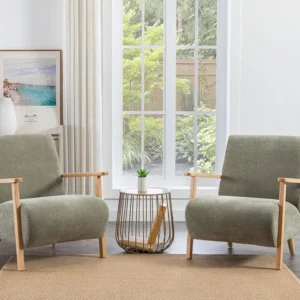 Poltrona tecido e madeira verde, estilo contemporâneo JULOMO para Relaxamento ao Ar Livre