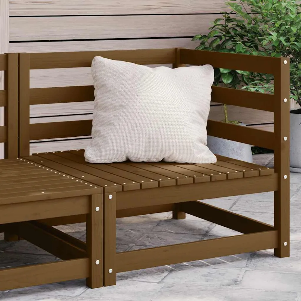 Premium Resistente ao Tempo Sofá de canto de jardim pinho maciço castanho mel