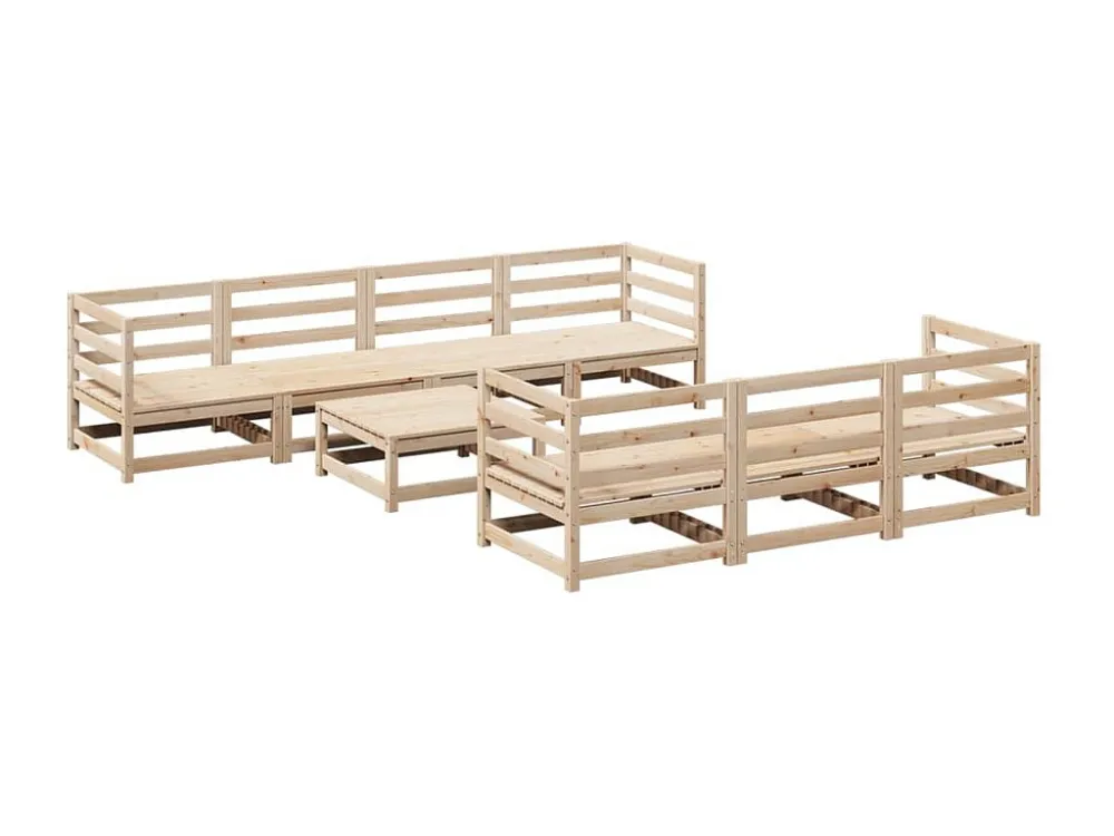 Puf de Exterior 8 peças conjunto sofás de jardim pinho maciço