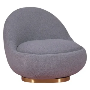 Sillón giratorio de diseño tapizado algodón - Corsica - Cinza Fácil de Guardar