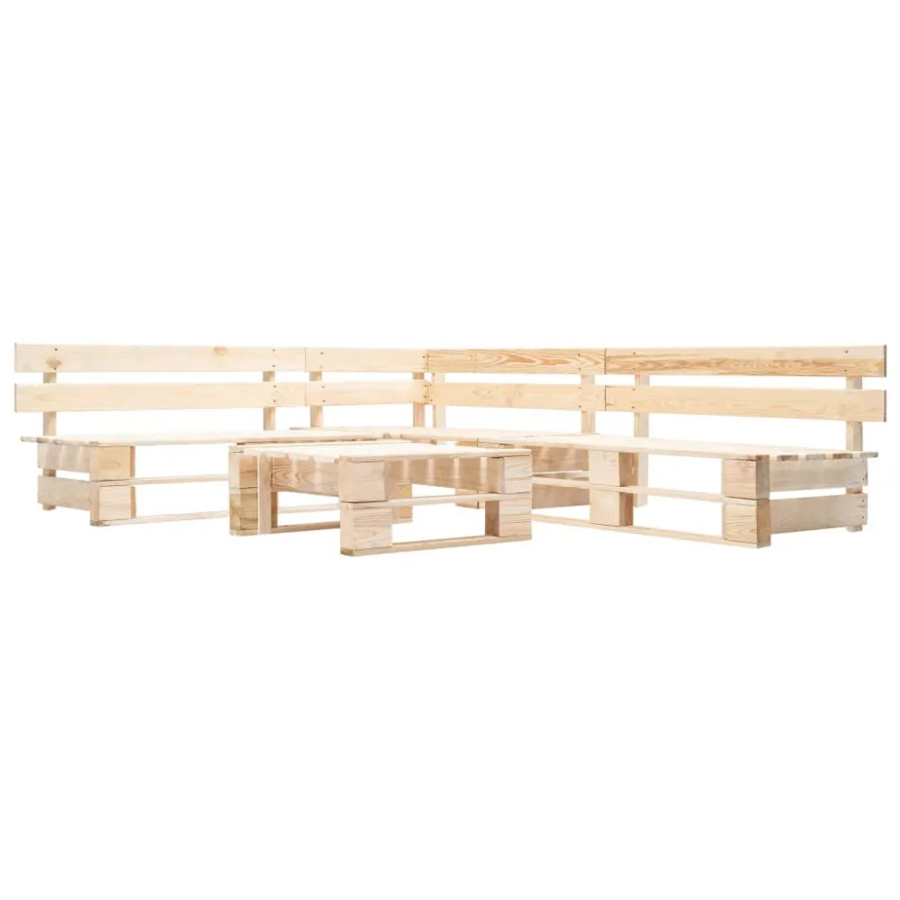 Sofás paletes jardim 4 pcs madeira integral com Revestimento em Textilene