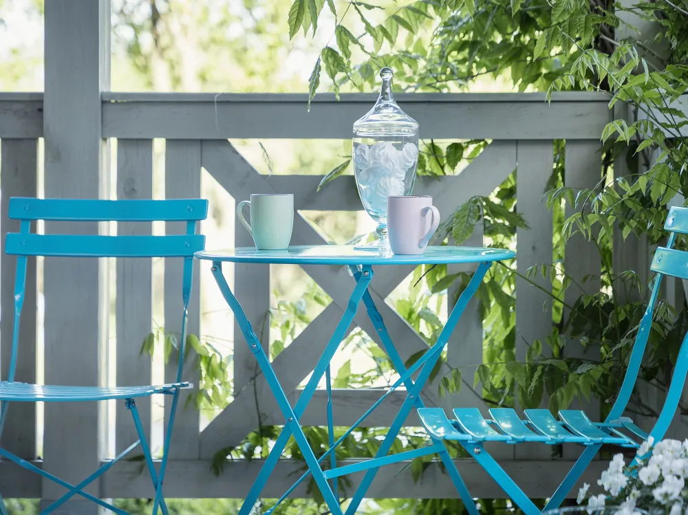 Steel Garden Bistro Set Azul FIORI