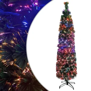 Ajustável Universal Árvore de Natal artificial fina com suporte 180 cm fibra ótica