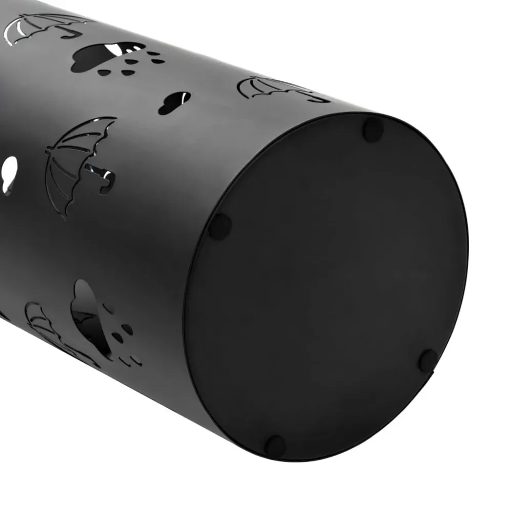 Suporte para guarda-chuvas em ço preto | Acabamento em Madeira Maciç