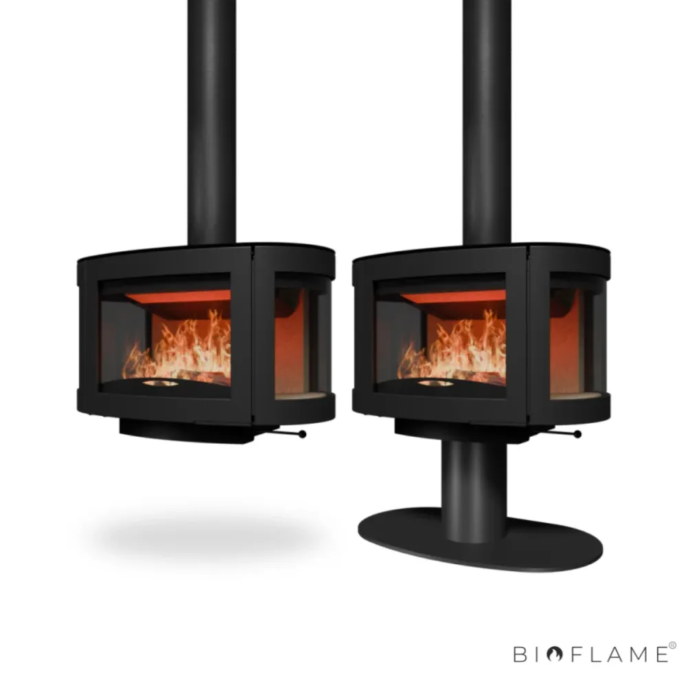 SALAMANDRA LENHA SUSPENSA - WANDERS PRETO PEARL 3 FACES ço Galvanizado